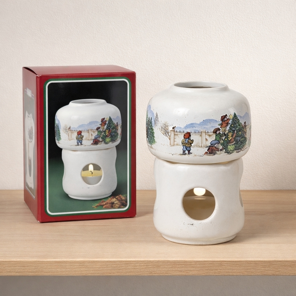 Vintage Ceramic Christmas Wax Melt / Oil Burner / Potpourri Winter Village